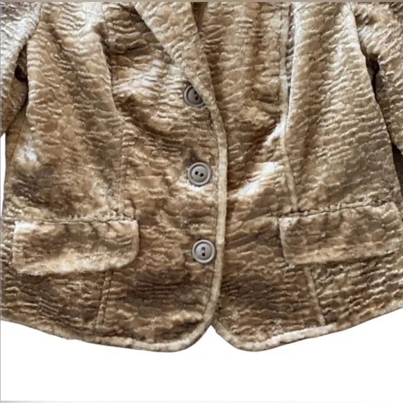Worth New York Champagne Faux Fur Textured Blazer Jacket Size 12 Made in USA - Picture 11 of 12